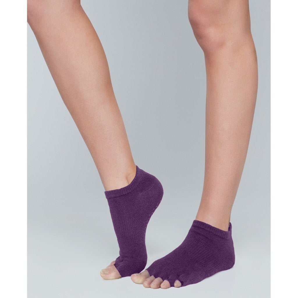 Moonchild Grip Socks - Low Rise - Open Toe - Blackberry – LivingWild™ Yoga